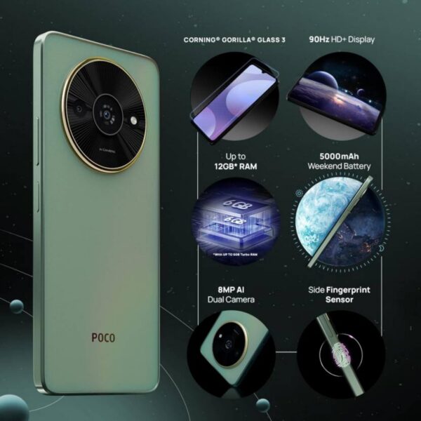 poco c61 4g 4/64 Mystical Green - Image 2