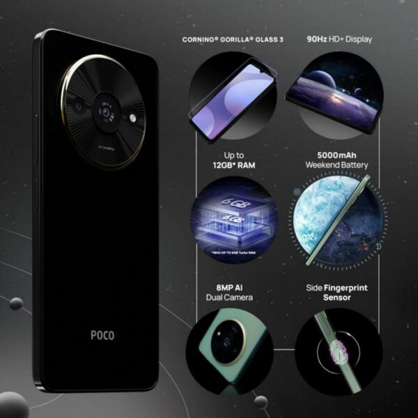 poco c61 4g 4/64 Diamond Dust Black - Image 4