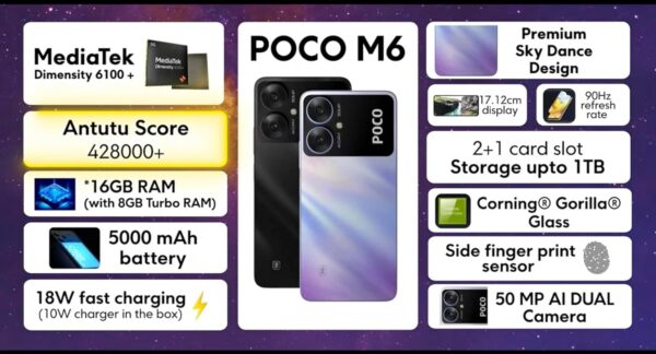 poco m6 5g 4/128 Orion Blue - Image 4