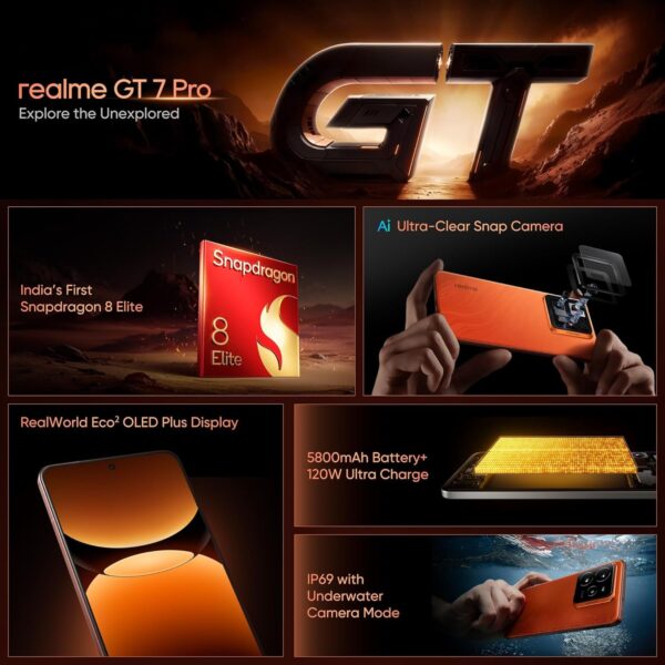 Realme GT7Pro 16GB+512GB Mars Orange - Image 4