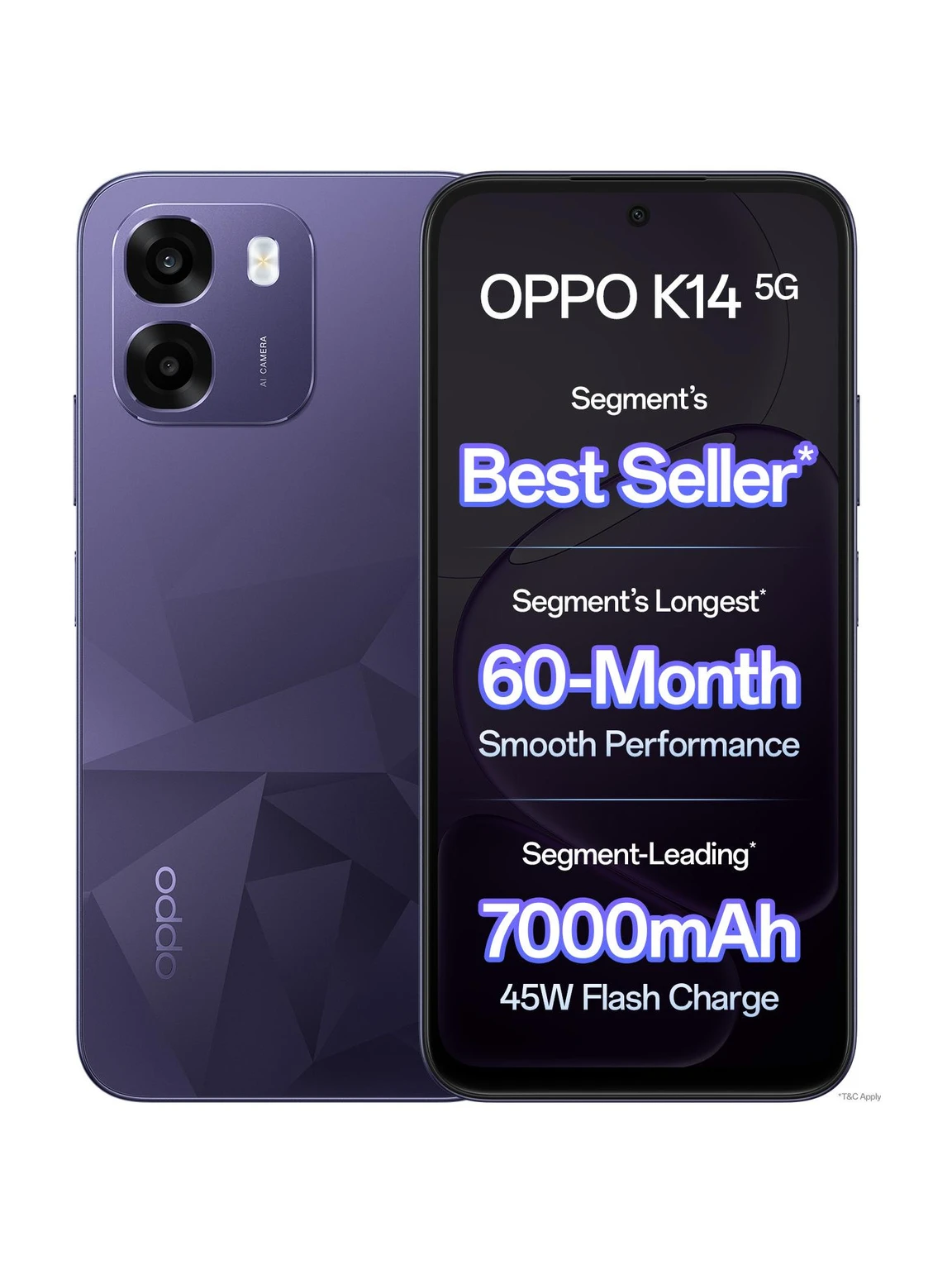 OPPO K14 5G (Prism Violet, 256 GB) (6 GB RAM)